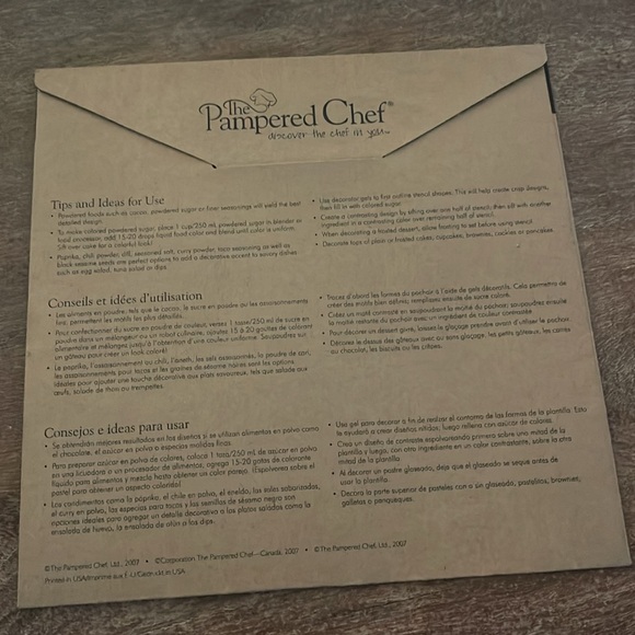 The Pampered Chef Plate Art and Stencil Set NEW - Picture 2 of 5